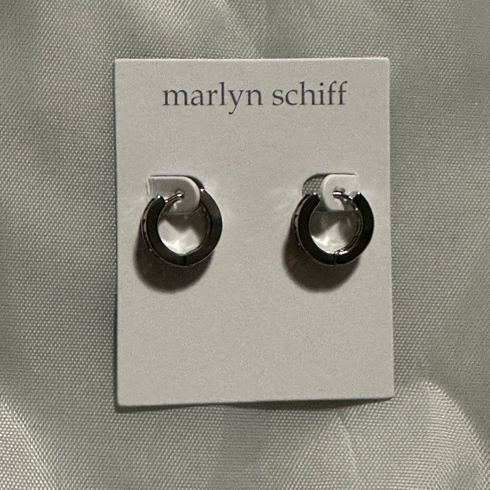Marlyn Schiff Silver Sculptural Hoop Earrings